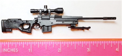 MK13 Sniper Rifle with Scope, Bipod & Ammo Mag BLACK Version - "Modular" 1:12 Scale Weapon for 6 Inch Action Figures