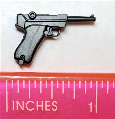 P08 LUGER 9mm Semi-Automatic Pistol BLACK Version - 1:12 Scale Weapon for 6 Inch Action Figures