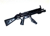 SWAT Submachine Gun with Flashlight BLACK Version - 1:18 Scale Weapon for 3 3/4 Inch Action Figures