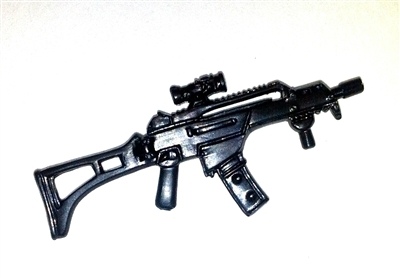 COMMANDO Assault Rifle with Scope BLACK Version - 1:18 Scale Weapon for 3 3/4 Inch Action Figures