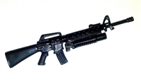 M-16 Rifle with M203 Grenade Launcher BLACK Version - 1:18 Scale Weapon for 3 3/4 Inch Action Figures