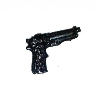 9mm Semi-Automatic Pistol BLACK Version - 1:18 Scale Weapon for 3 3/4 Inch Action Figures