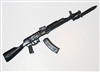 AK-47 / 74 Rifle w/ BAYONET and Removable Ammo Mag - 1:18 Scale Weapon for 3 3/4 Inch Action Figures
