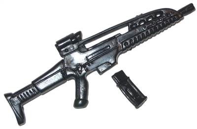 High-Tech Assault Rifle w/ Removable Ammo Mag - 1:18 Scale Weapon for 3 3/4 Inch Action Figures