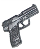 TACTICAL Semi-Automatic Pistol BLACK Version - 1:18 Scale Weapon for 3-3/4 Inch Action Figures