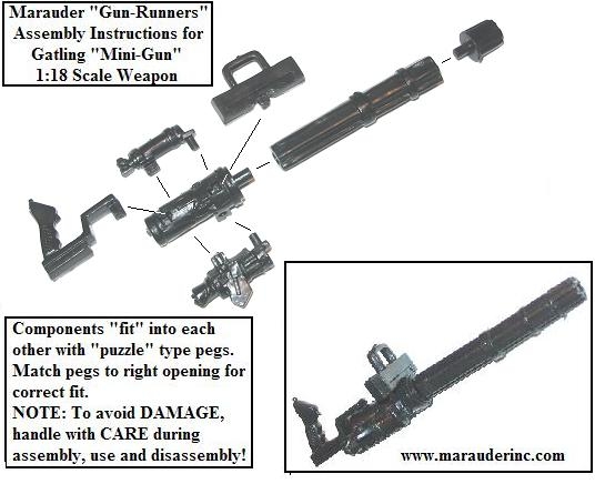 Arc Gatling Mini Gun 1 1 18 Scale Weapon For 3 3 4 Inch Action Figures - minigun roblox gear id