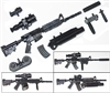 M4 Carbine Rifle with Accessories BLACK Version DELUXE - "Modular" 1:18 Scale Weapon for 3-3/4 Inch Action Figures