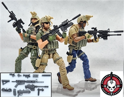 M4 Carbine Rifle with Accessories FLAT BLACK "MATTE" Version DELUXE - "Modular" 1:18 Scale Weapon for 3-3/4 Inch Action Figures
