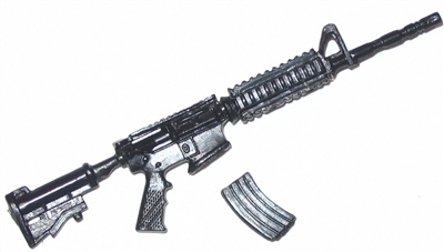 M4 Carbine Rifle with Ammo Mag BLACK Version BASIC - "Modular" 1:18 Scale Weapon for 3-3/4 Inch Action Figures
