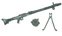 MG-34 Heavy Machine Gun with Ammo Drum & Bipod - 1:18 Scale Weapon for 3-3/4 Inch Action Figures