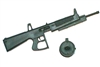 AA12 Automatic Shotgun with Ammo Drum BLACK Version - 1:18 Scale Weapon for 3-3/4 Inch Action Figures