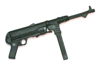 MP40 Machine Gun BLACK Version - 1:18 Scale Weapon for 3-3/4 Inch Action Figures