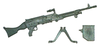 M240 Bravo Machine Gun w/ Bipod & Ammo Case BLACK Version - "Modular" 1:18 Scale Weapon for 3-3/4 Inch Action Figures