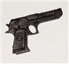 ENFORCER Semi-Automatic Pistol BLACK Version - "Modular" 1:18 Scale Weapon for 3-3/4 Inch Action Figures
