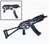 AKs74u "Mini AK" Rifle w/ Mag BLACK Version BASIC - "Modular" 1:18 Scale Weapon for 3-3/4 Inch Action Figures