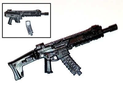 ACR Assault Rifle w/ Mag BLACK Version BASIC - "Modular" 1:18 Scale Weapon for 3-3/4 Inch Action Figures