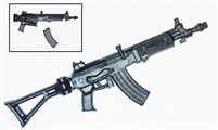 GALIL Rifle with WORKING Stock BLACK Version (1) - 1:18 Scale Weapon for 3-3/4 Inch Action Figures