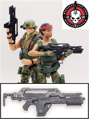 NCM Mark II w/ Ammo Mag PULSE Rifle BLACK Version - 1:18 Scale Weapon for 3-3/4 Inch Action Figures