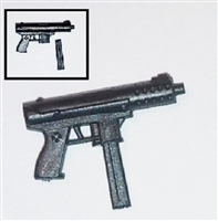 Tek-9 Machine Pistol with Mag BLACK Version - 1:18 Scale Weapon for 3-3/4 Inch Action Figures