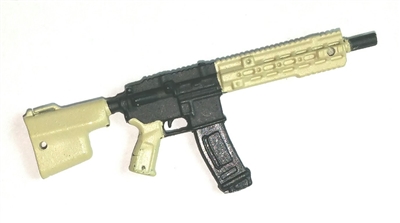 FO6R Assault Rifle w/ Mag TAN & BLACK Version BASIC - "Modular" 1:18 Scale Weapon for 3-3/4 Inch Action Figures