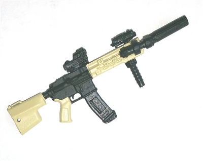 FO6R Assault Rifle w/ Mag TAN & BLACK Version DELUXE - "Modular" 1:18 Scale Weapon for 3-3/4 Inch Action Figures