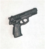 DELTA Semi-Automatic Pistol  BLACK Version - 1:18 Scale Weapon for 3-3/4 Inch Action Figures