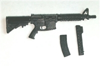M4-CQB Assault Rifle w/ Mags BLACK Version BASIC - "Modular" 1:18 Scale Weapon for 3-3/4 Inch Action Figures