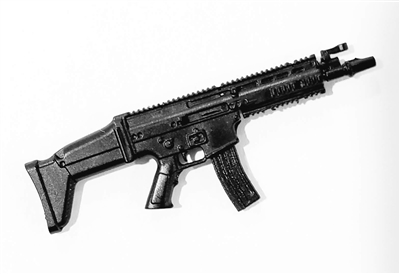 SOCOM Assault Rifle w/ Mag BLACK Version BASIC - "Modular" 1:18 Scale Weapon for 3-3/4 Inch Action Figures