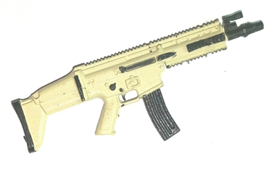 SOCOM Assault Rifle w/ Mag TAN & BLACK Version BASIC - "Modular" 1:18 Scale Weapon for 3-3/4 Inch Action Figures