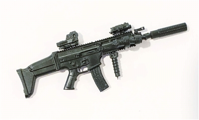 SOCOM Assault Rifle w/ Mag BLACK Version DELUXE - "Modular" 1:18 Scale Weapon for 3-3/4 Inch Action Figures