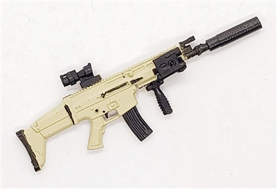 SOCOM Assault Rifle w/ Mag TAN & BLACK Version DELUXE - "Modular" 1:18 Scale Weapon for 3-3/4 Inch Action Figures