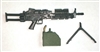 MK-46 SAW "COMPACT" Machine Gun with Ammo Case & Bipod Black Version - "Modular" 1:18 Scale Weapon for 3-3/4 Inch Action Figures