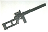 VSP Assault Rifle w/ Mag & Silencer BLACK Version BASIC - "Modular" 1:18 Scale Weapon for 3-3/4 Inch Action Figures