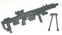 DFA Sniper Rifle with Bipod BLACK Version BASIC - 1:18 Scale Weapon for 3-3/4 Inch Action Figures