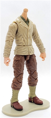 MTF WWII - US ARMY Soldier in Tan/Brown Uniform, LIGHT Skin Tone (WITHOUT Head) - 1:18 Scale Marauder Task Force Action Figure