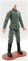 MTF WWII - GERMAN Soldier "Late War" Green Shirt & Green Pants, LIGHT Skin Tone (WITHOUT Head) - 1:18 Scale Marauder Task Force Action Figure