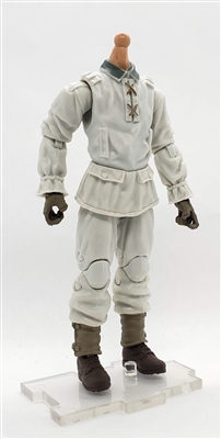 MTF WWII - GERMAN "WINTER" Panzer Grenader in WHITE Uniform, LIGHT Skin Tone (WITHOUT Head) - 1:18 Scale Marauder Task Force Action Figure