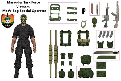 MTF Vietnam War- Deluxe US MACV-SOG SPECIAL OPERATOR with Gear - 1