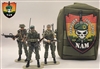 Marauder "LRRP" 3-MAN TEAM with AMMO POUCH CARRYING CASE & NAM Patch - 1:18 Scale Marauder Task Force Action Figures