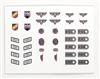 WWII MTF: German Army Wehrmacht Insignia Die-Cut Sticker Sheet #1 - 1:18 Scale Accessories for 3 3/4 Inch Action Figures