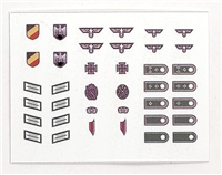 WWII MTF: German Army Wehrmacht Insignia Die-Cut Sticker Sheet #1 - 1:18 Scale Accessories for 3 3/4 Inch Action Figures