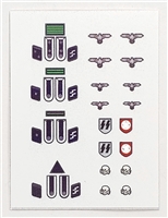 WWII MTF: German Army Elite Insignia Die-Cut Sticker Sheet #2 - 1:18 Scale Accessories for 3 3/4 Inch Action Figures