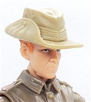 WWII British: TAN "Aussie" Bush Hat  - 1:18 Scale Modular MTF Accessory for 3-3/4" Action Figures