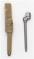WWII British:  Spike Bayonet with Sheath - 1:18 Scale Modular MTF Accessory for 3-3/4" Action Figures