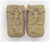 WWII British:  LARGE Ammo / Utility Pouches (Set of TWO) P37 - 1:18 Scale Modular MTF Accessories for 3-3/4" Action Figures