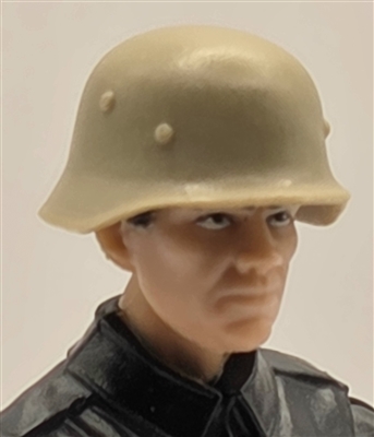 WWII German: TAN M35 Helmet - 1:18 Scale Modular MTF Accessory for 3-3/4" Action Figures