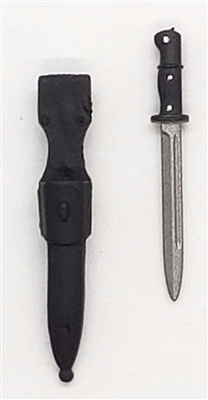 WWII German:  Bayonet / Fighting Knife with Sheath - 1:18 Scale Modular MTF Accessory for 3-3/4" Action Figures