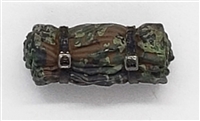 WWII German:  Camo Rolled Up Poncho / Tent "Zeltbahn" - 1:18 Scale Modular MTF Accessory for 3-3/4" Action Figures