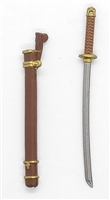 WWII Japanese:  Officer / NCO Sword with Sheath "Shin Gunto" - 1:18 Scale Modular MTF Accessory for 3-3/4" Action Figures