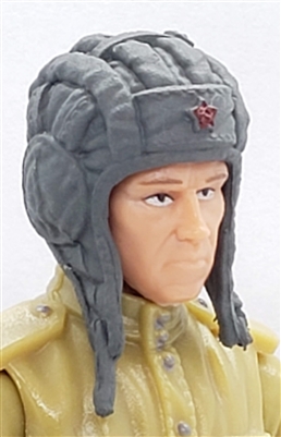 WWII Russian: GRAY Tanker Hat (Tank Helmet) - 1:18 Scale Modular MTF Accessory for 3-3/4" Action Figures
